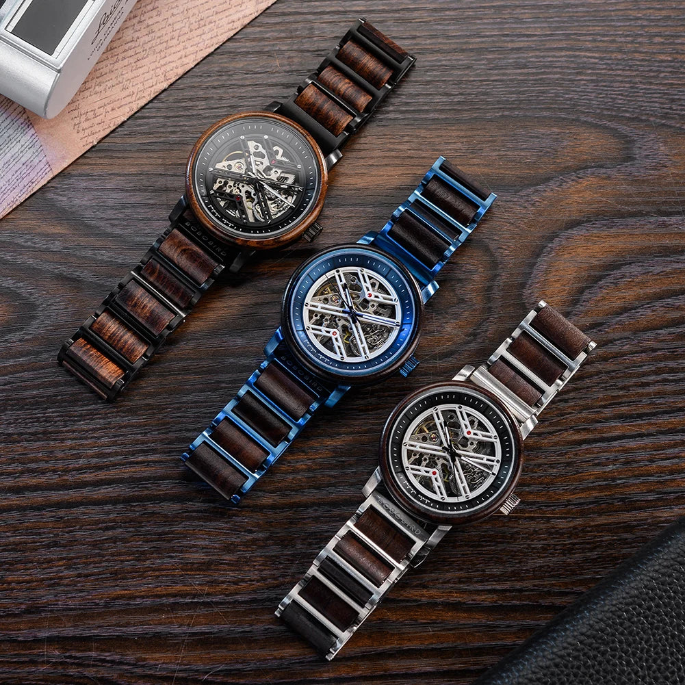 BOBO BIRD GT119 Men’s Wooden Mechanical Watch – Personalized