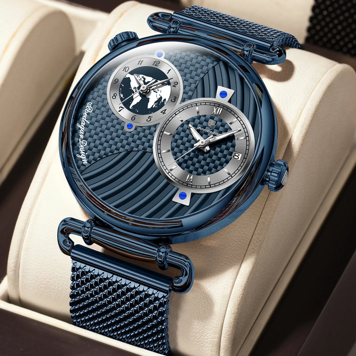 POEDAGAR 848 Men’s Dual Time Zone Quartz Watch