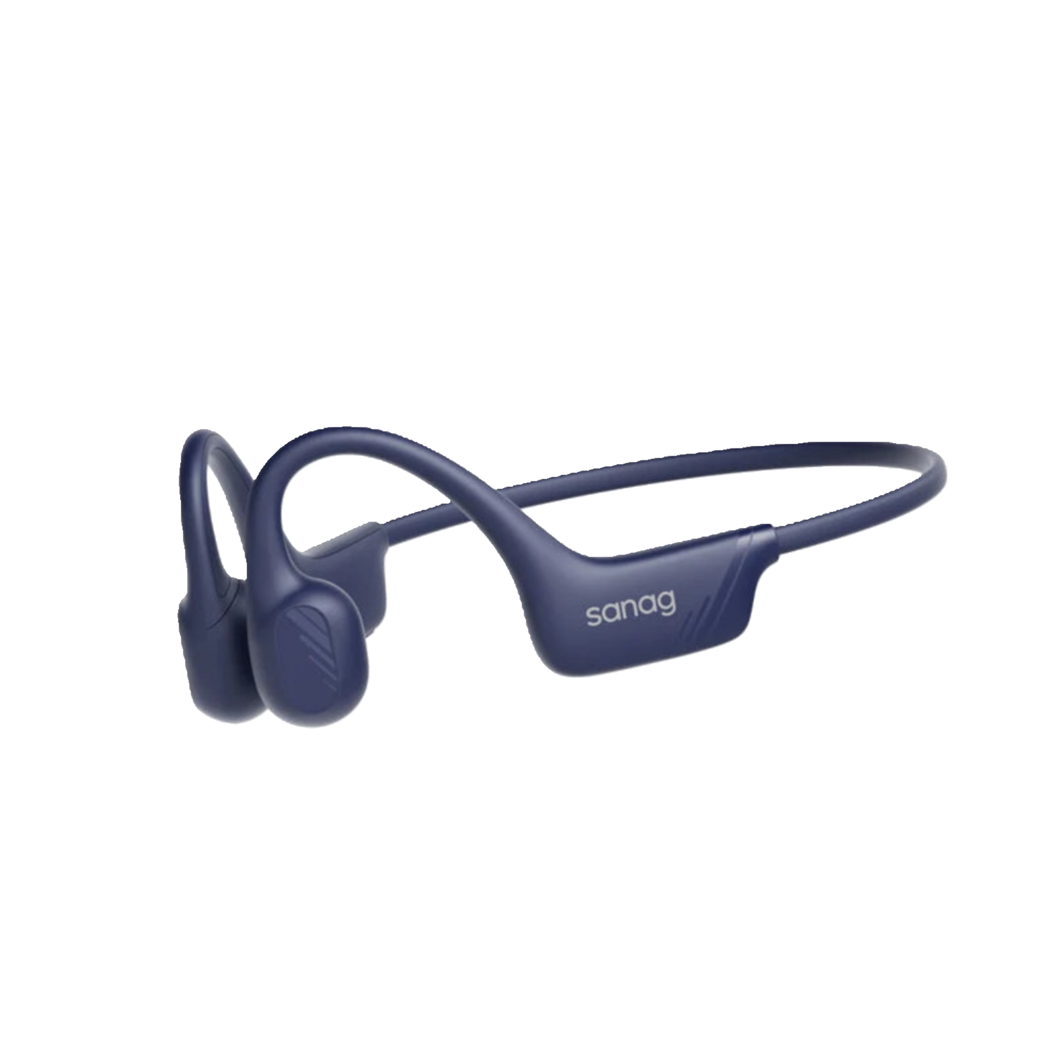 Sanag B21S Sport Earbuds in black color with a neckband design, featuring ear hooks and a silicone tip.