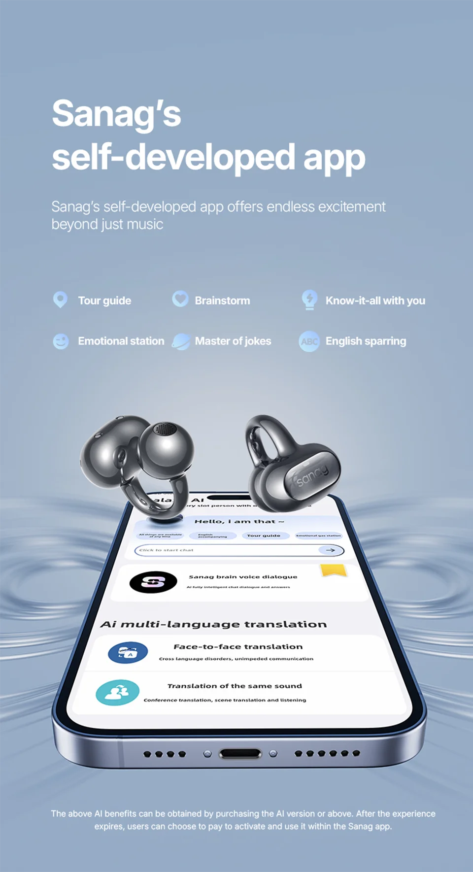 Sanag S8S AI Ear Clip Earphones - Goldener Wahl