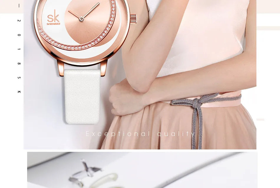 Shengke Crystal Women’s Watch - Luxury Brand Dress Watch
