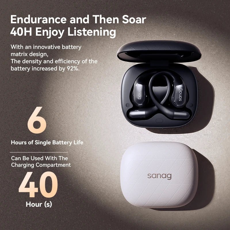 Sanag G9S Wireless Bluetooth Headphones Open-Ear Bluetooth 5.2 Wireless Earphones AI Translation Headphones IPX4 Sport Ear Hooks - Goldener Wahl