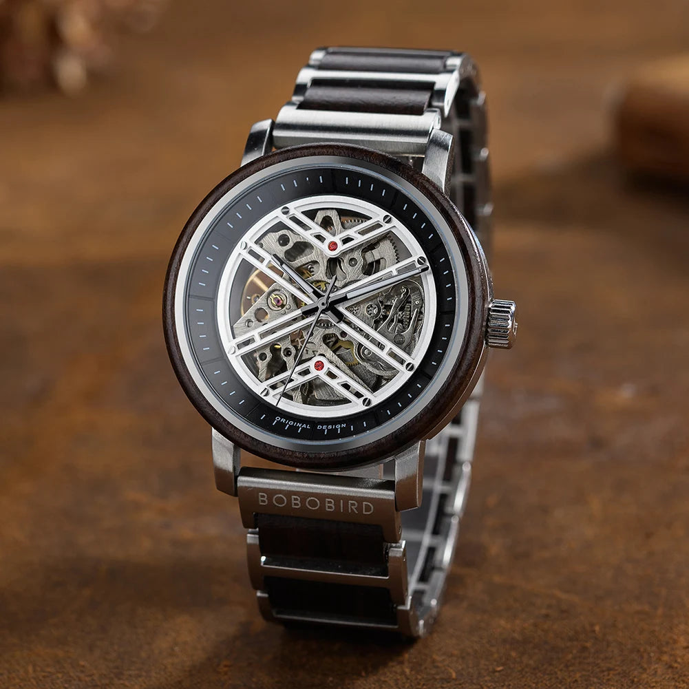 BOBO BIRD GT119 Men’s Wooden Mechanical Watch – Personalized