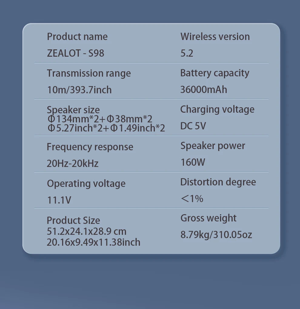 ZEALOT S98 Wireless Speakers - Goldener Wahl