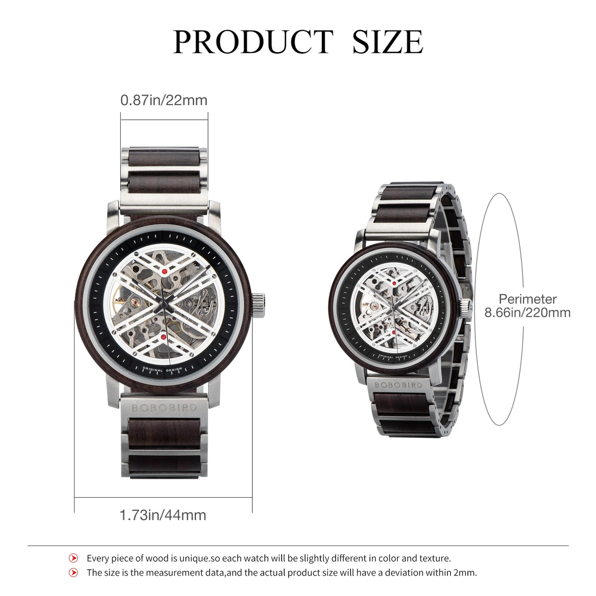 BOBO BIRD GT119 Men’s Wooden Mechanical Watch – Personalized