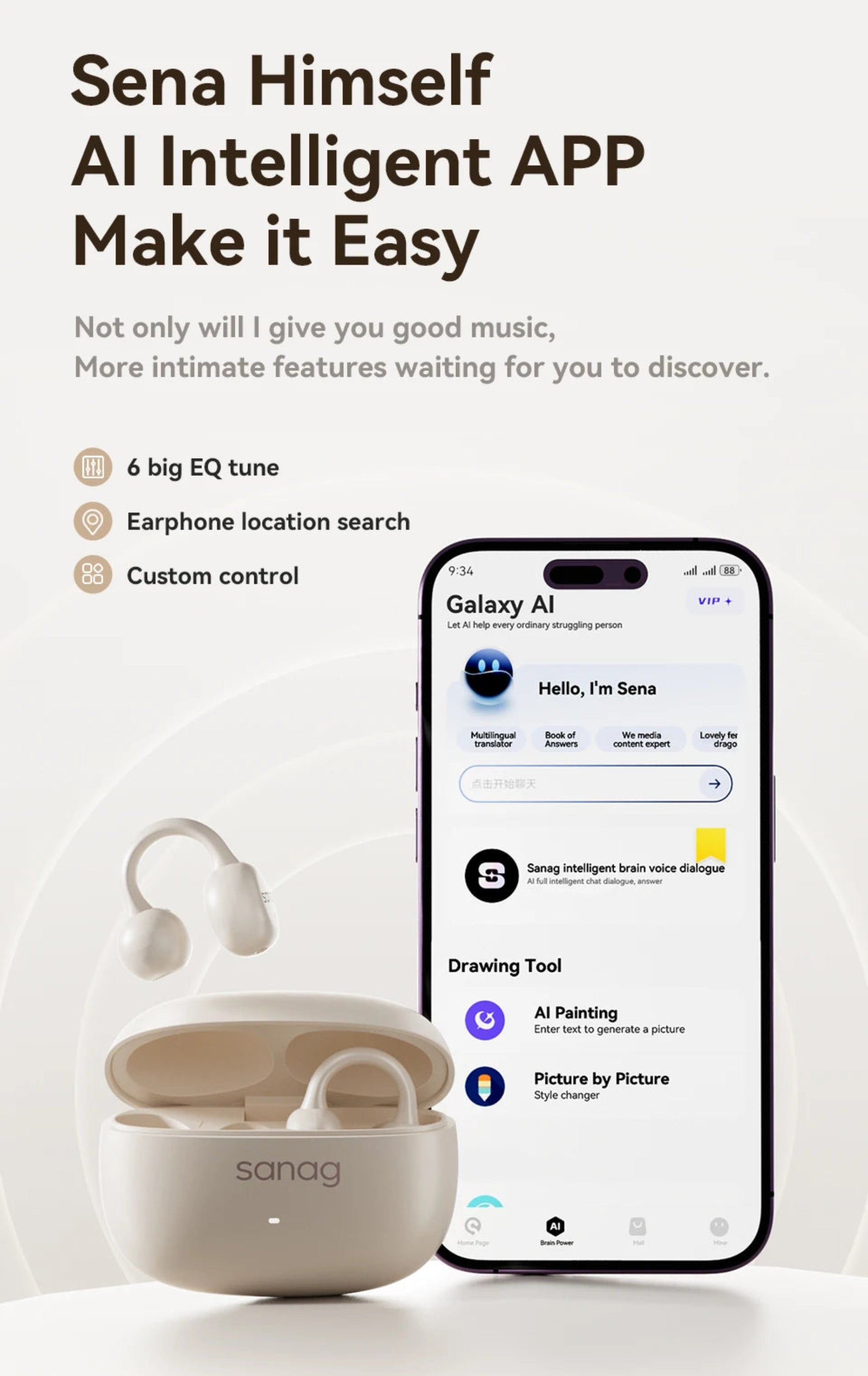 Sanag Z37 Smart headphones - Goldener Wahl
