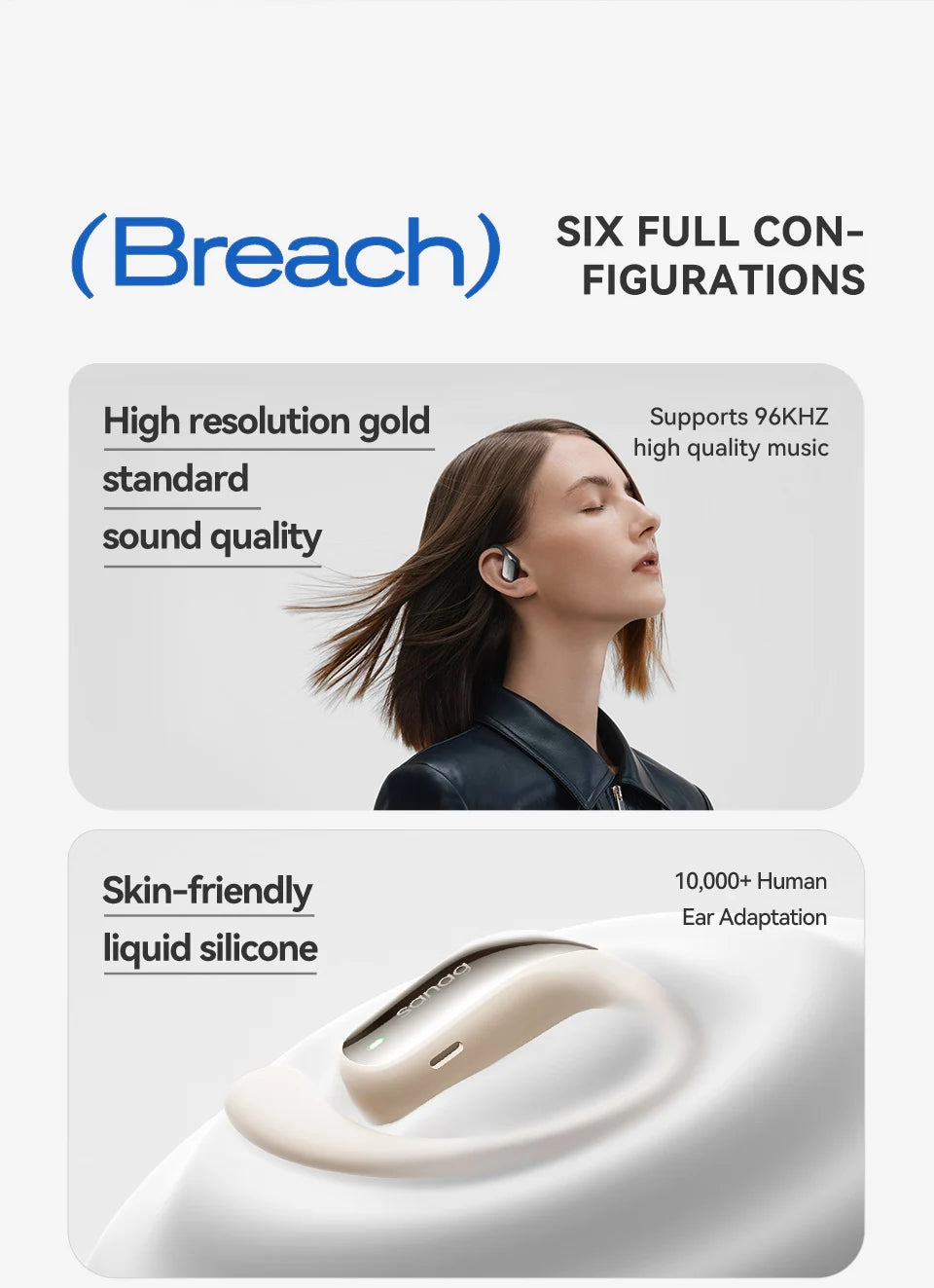 Sanag G3S Open-Ear Earphone Bluetooth Wireless Bluetooth 5.4 Headphones IPX5 Waterproof Air conduction Sports Ear Hooks - Goldener Wahl