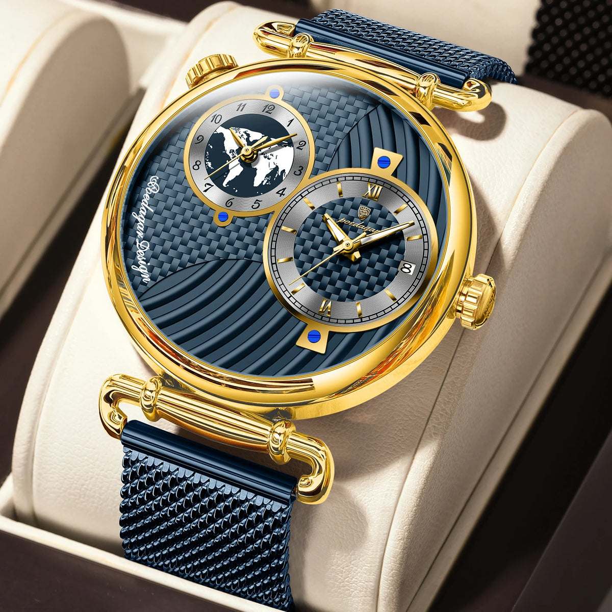 POEDAGAR 848 Men’s Dual Time Zone Quartz Watch