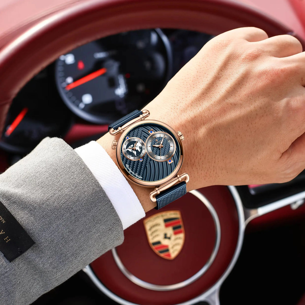 POEDAGAR 848 Men’s Dual Time Zone Quartz Watch