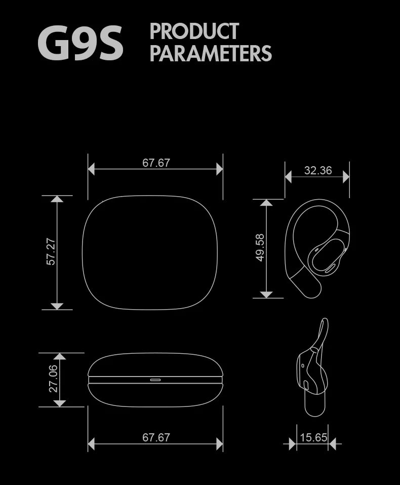 Sanag G9S Wireless Bluetooth Headphones Open-Ear Bluetooth 5.2 Wireless Earphones AI Translation Headphones IPX4 Sport Ear Hooks - Goldener Wahl