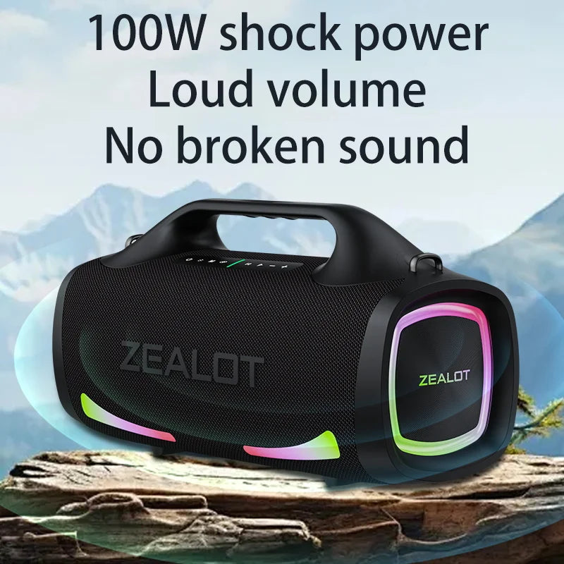 Zealot S79 100W Portable Speaker - Wireless Outdoor HiFi Sound 24000mAh Zealot
