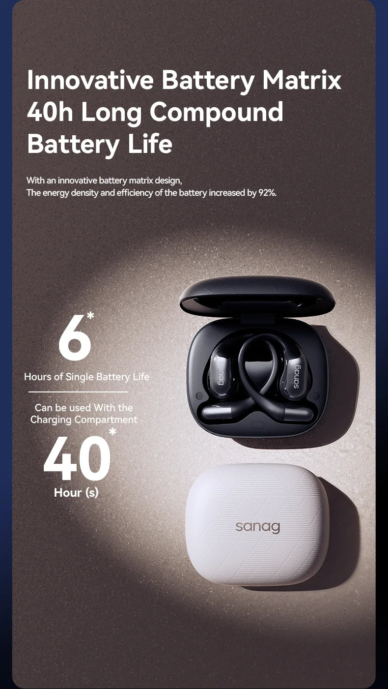 Sanag G9S Wireless Bluetooth Headphones Open-Ear Bluetooth 5.2 Wireless Earphones AI Translation Headphones IPX4 Sport Ear Hooks - Goldener Wahl