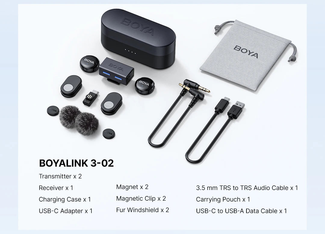 BOYA BOYALINK 3 Professional Wireless Lavalier Microphone
