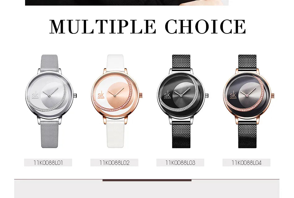 Shengke Crystal Women’s Watch - Luxury Brand Dress Watch