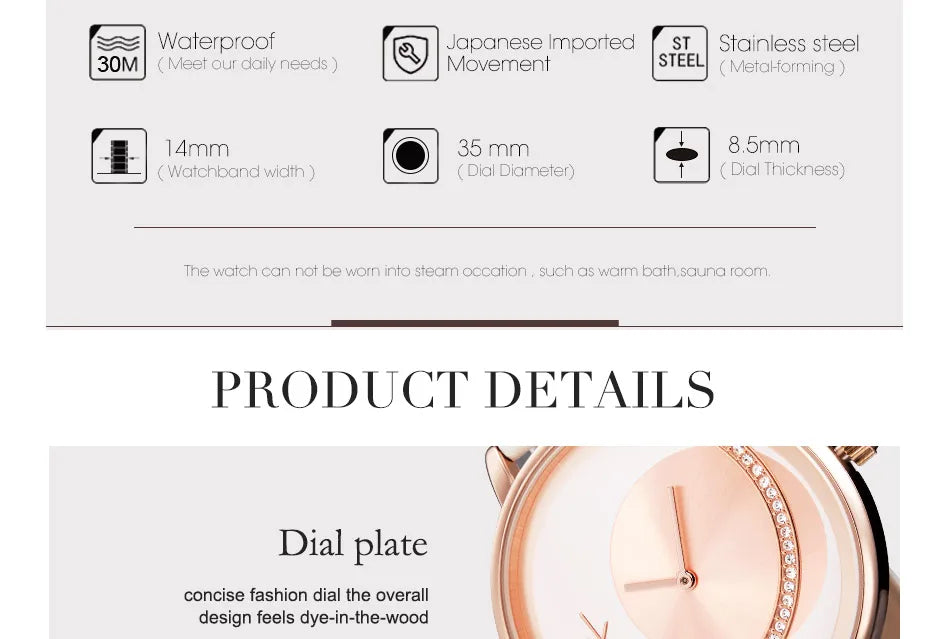 Shengke Crystal Women’s Watch - Luxury Brand Dress Watch