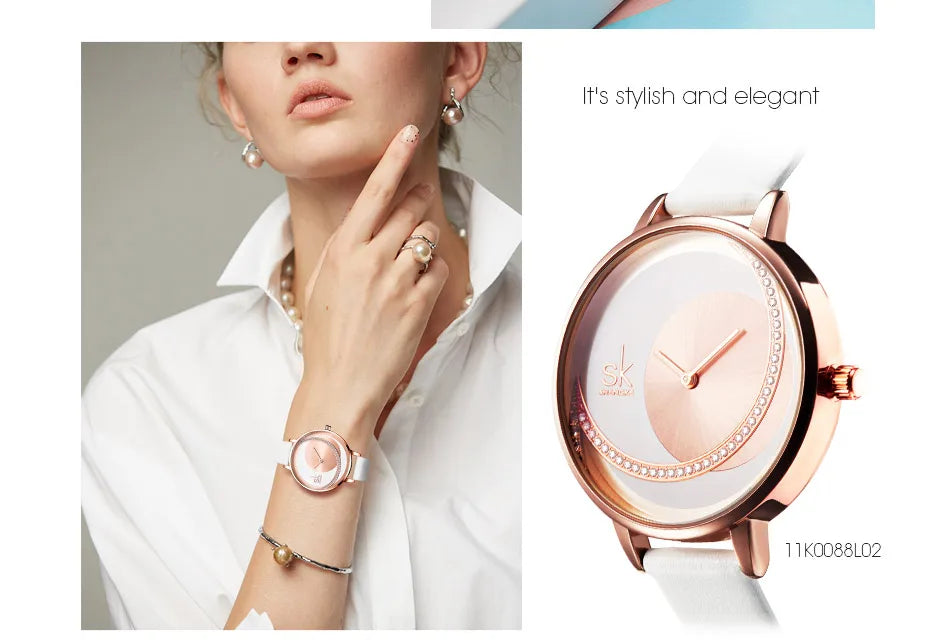 Shengke Crystal Women’s Watch - Luxury Brand Dress Watch