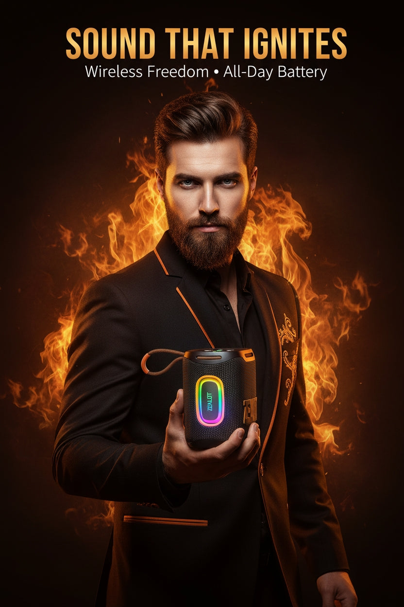 ZEALOT S122 Wireless Bluetooth Speaker - 25W Premium Portable Audio with LED Ring & 6000mAh Battery