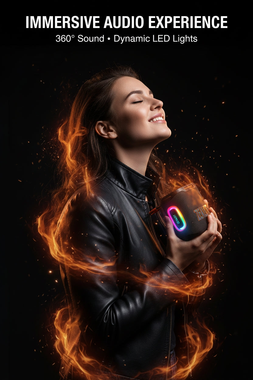 ZEALOT S122 Wireless Bluetooth Speaker - 25W Premium Portable Audio with LED Ring & 6000mAh Battery