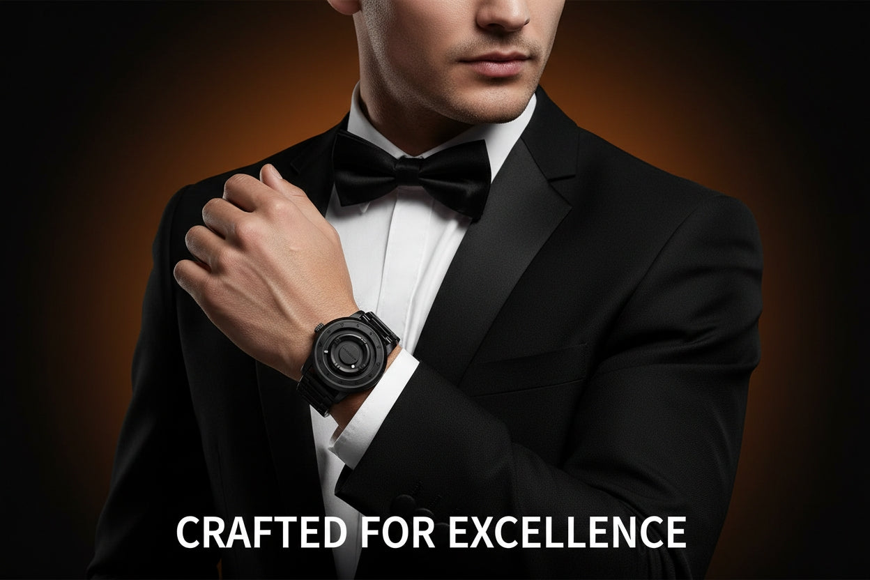 Product slide with green and orange sports watch using gradient background and design elements