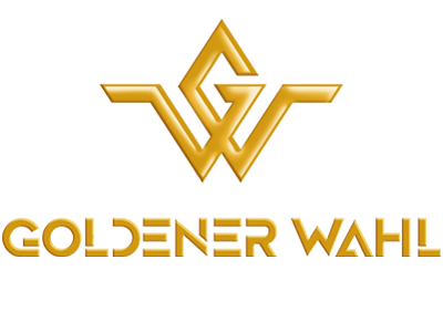 Gold logo with 'Goldener Wahl' text on a white background