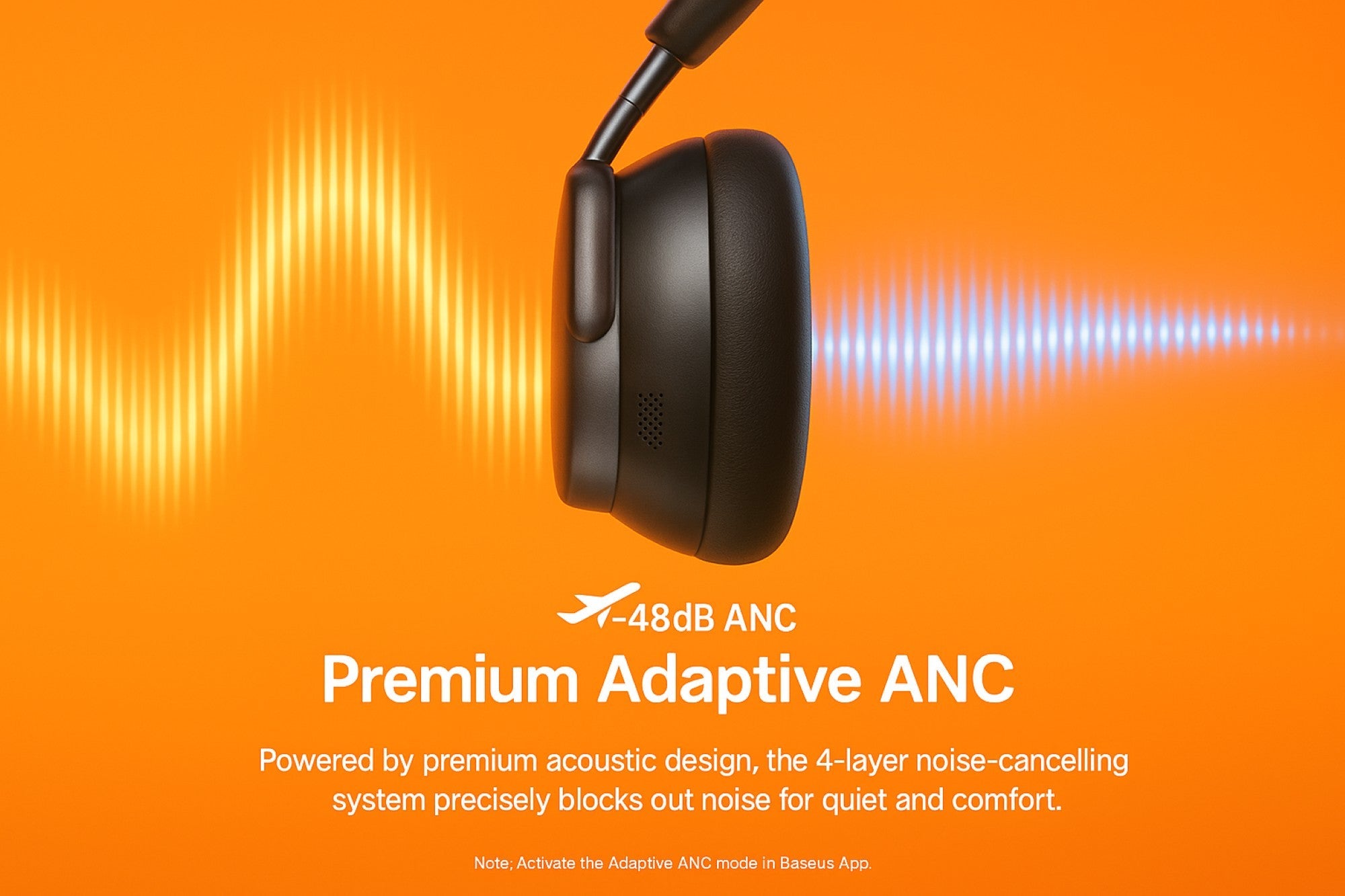 Baseus Inspire XH1 wireless headphones showcasing active noise cancellation technology and premium design
