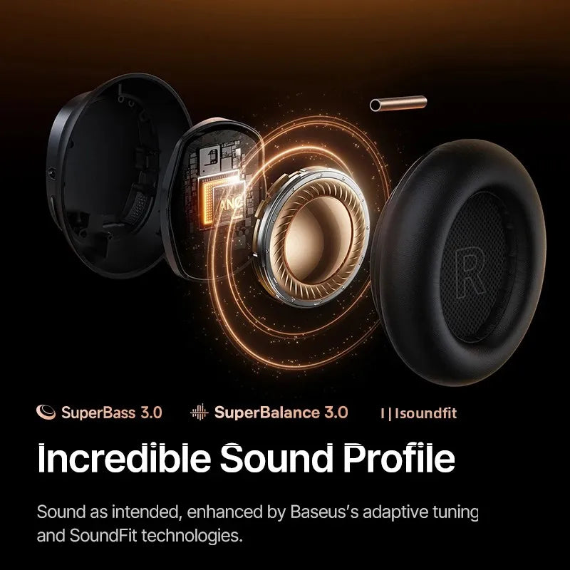 Baseus Inspire XH1 Premium Wireless Headphones - 48dB ANC & 100Hr Battery