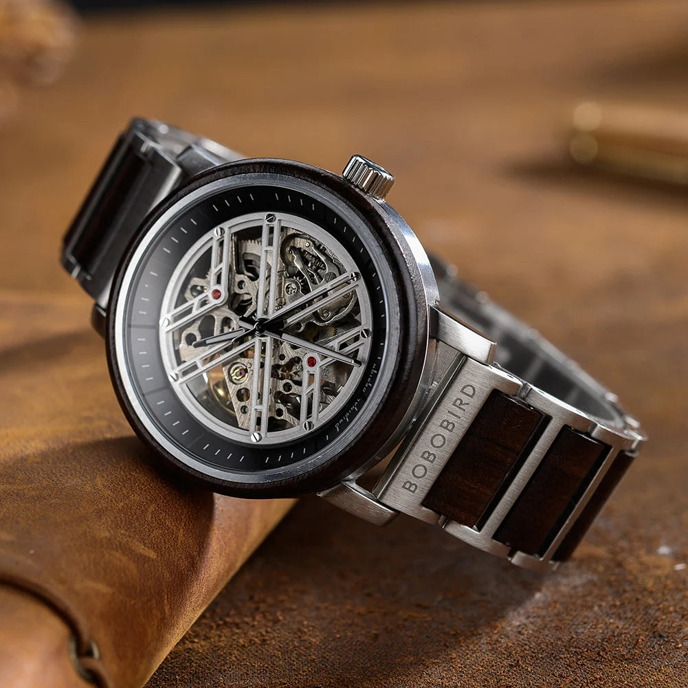 BOBO BIRD GT119 Men’s Wooden Mechanical Watch – Personalized