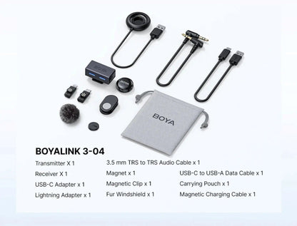 BOYA BOYALINK 3 Professional Wireless Lavalier Microphone BOYA