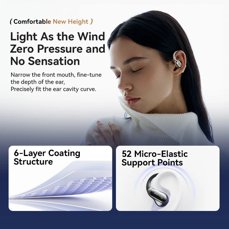 Sanag G9S Wireless Bluetooth Headphones Open-Ear Bluetooth 5.2 Wireless Earphones AI Translation Headphones IPX4 Sport Ear Hooks - Goldener Wahl 