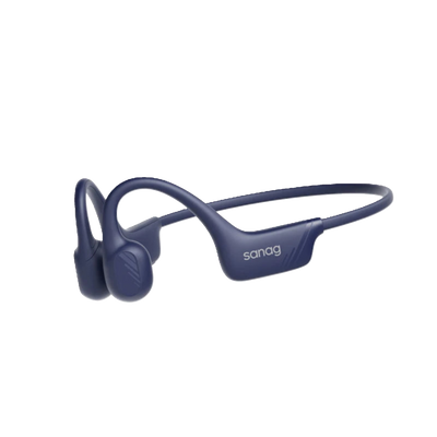Sanag B21S Sport Earbuds in black color with a neckband design, featuring ear hooks and a silicone tip.