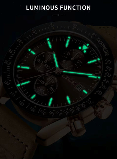 Watch with glowing green faces in the dark