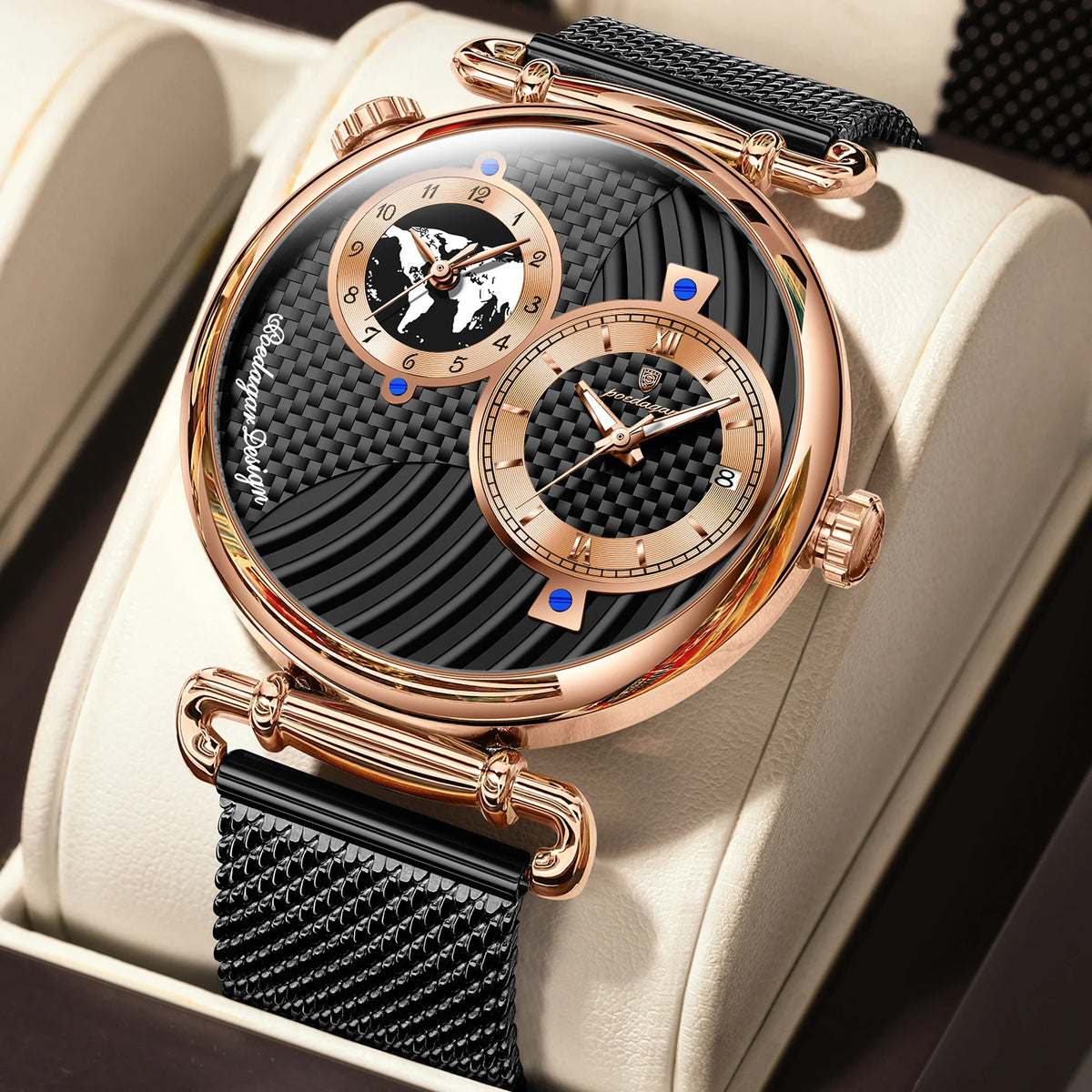 POEDAGAR 848 Men’s Dual Time Zone Quartz Watch