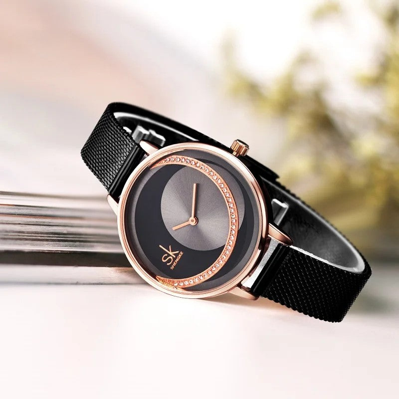 Shengke Crystal Women’s Watch - Luxury Brand Dress Watch