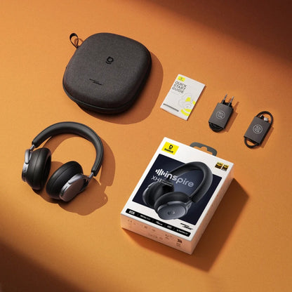 Alt Text: "Baseus Inspire XH1 wireless headphones complete package showing value and premium audio excellence.