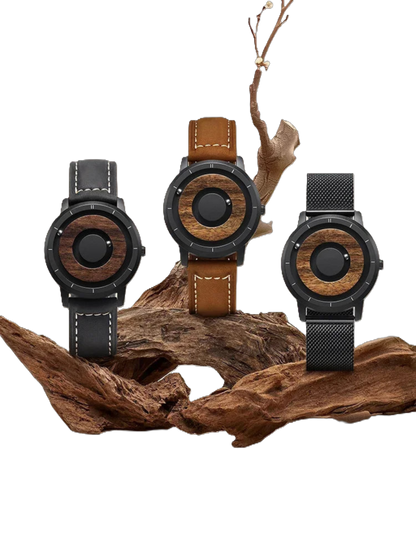 EUTOUR Magnetic Bead Watch - Wooden Design Unisex Timepiece EUTOUR