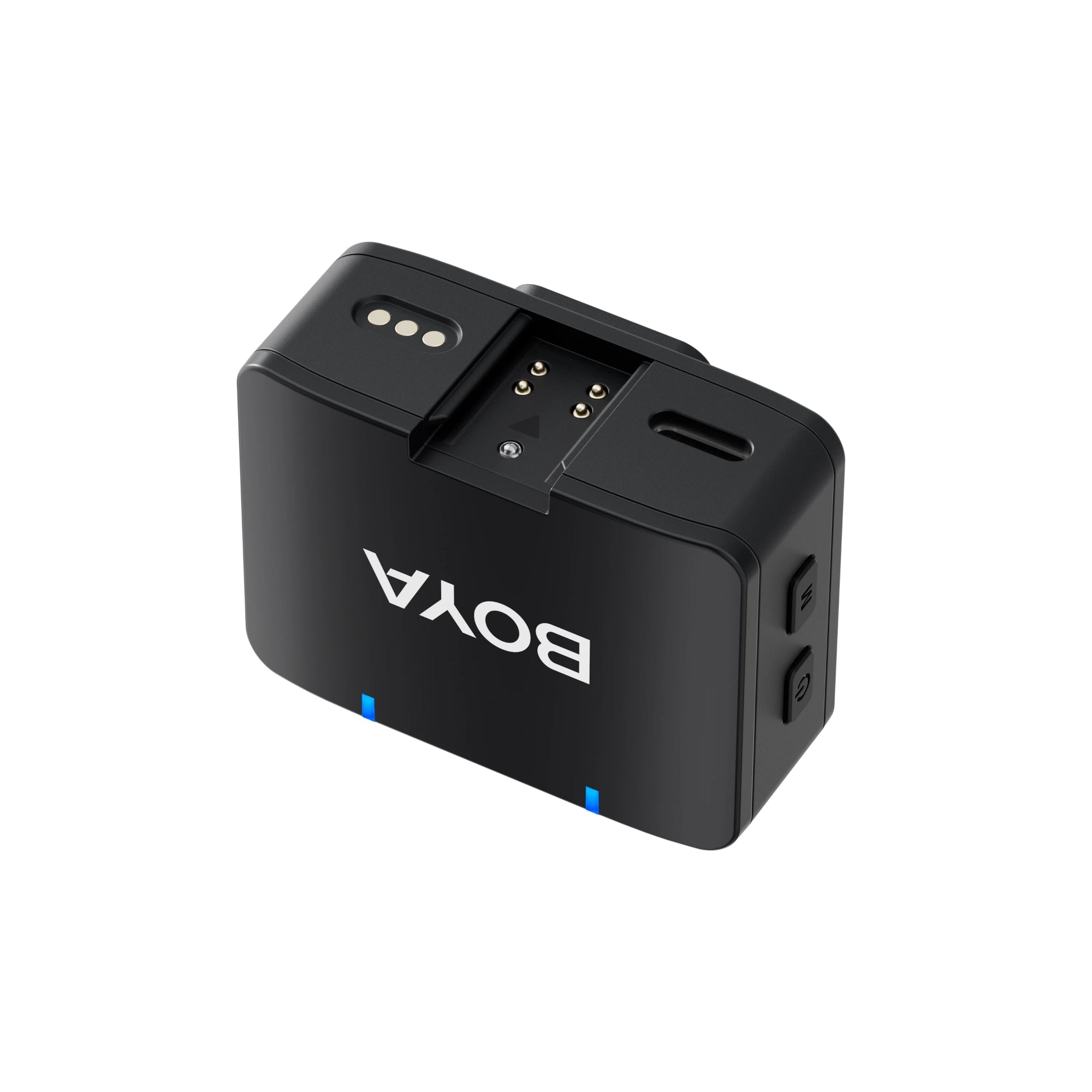 Black electronic device with 'BOYA' branding on a white background