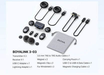 BOYA BOYALINK 3 Professional Wireless Lavalier Microphone BOYA