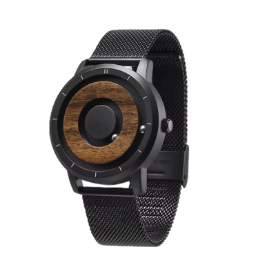 EUTOUR Magnetic Bead Watch - Wooden Design Unisex Timepiece