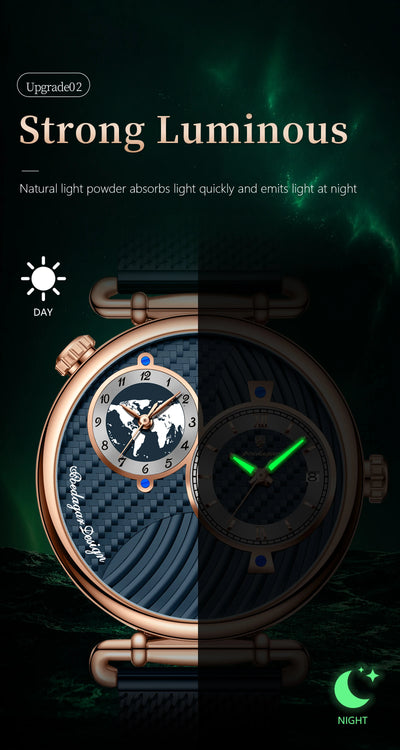 POEDAGAR 848 Men’s Dual Time Zone Quartz Watch
