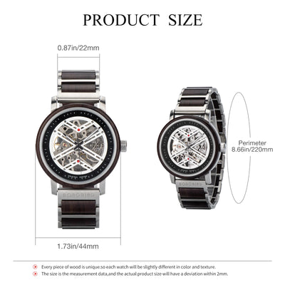 BOBO BIRD GT119 Men’s Wooden Mechanical Watch – Personalized