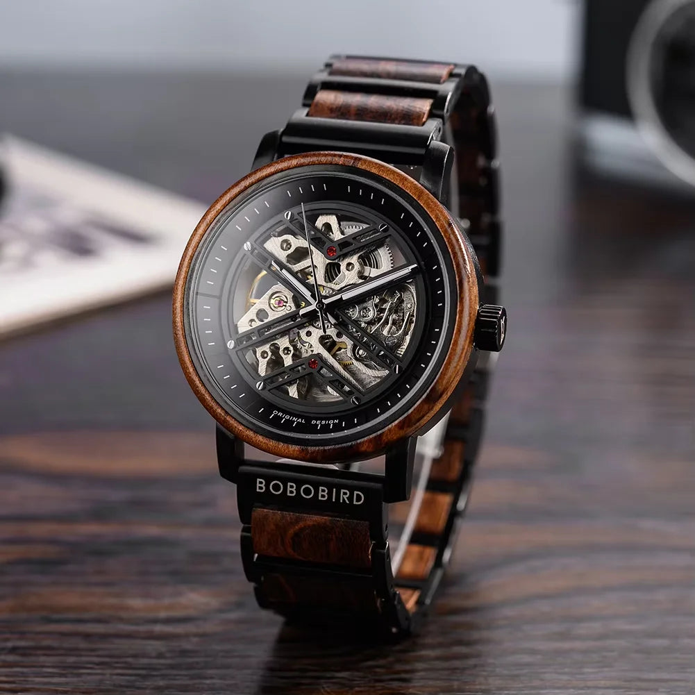BOBO BIRD GT119 Men’s Wooden Mechanical Watch – Personalized