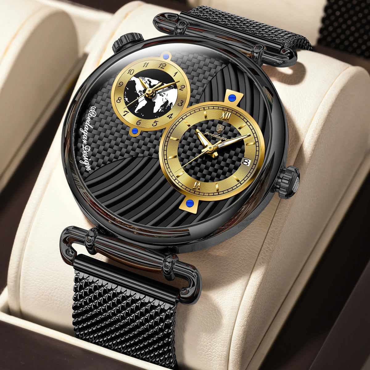 POEDAGAR 848 Men’s Dual Time Zone Quartz Watch