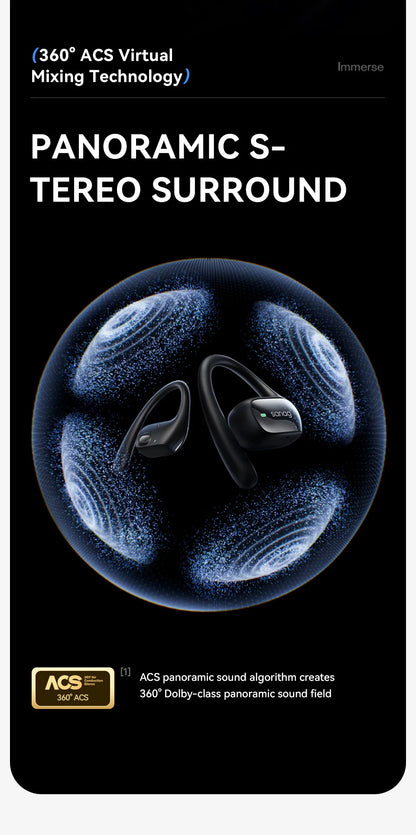Sanag G3S Open-Ear Earphone Bluetooth Wireless Bluetooth 5.4 Headphones IPX5 Waterproof Air conduction Sports Ear Hooks - Goldener Wahl 