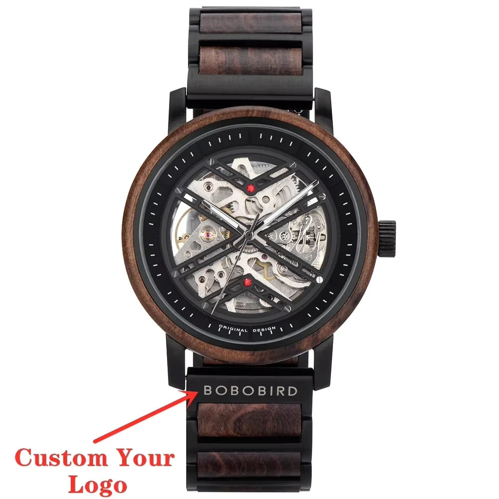 BOBO BIRD GT119 Men’s Wooden Mechanical Watch – Personalized