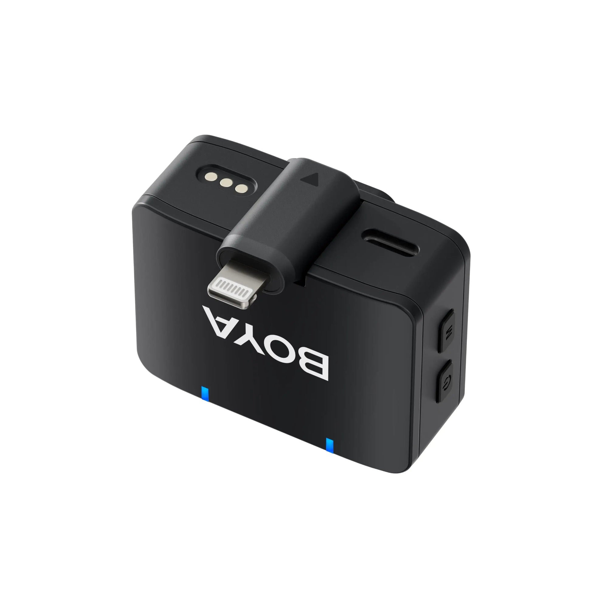 Black electronic device with 'BOYA' branding on a white background