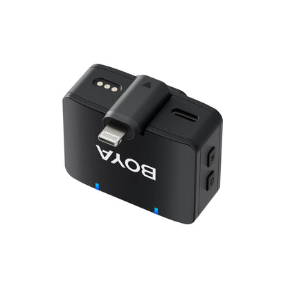 Black electronic device with 'BOYA' branding on a white background
