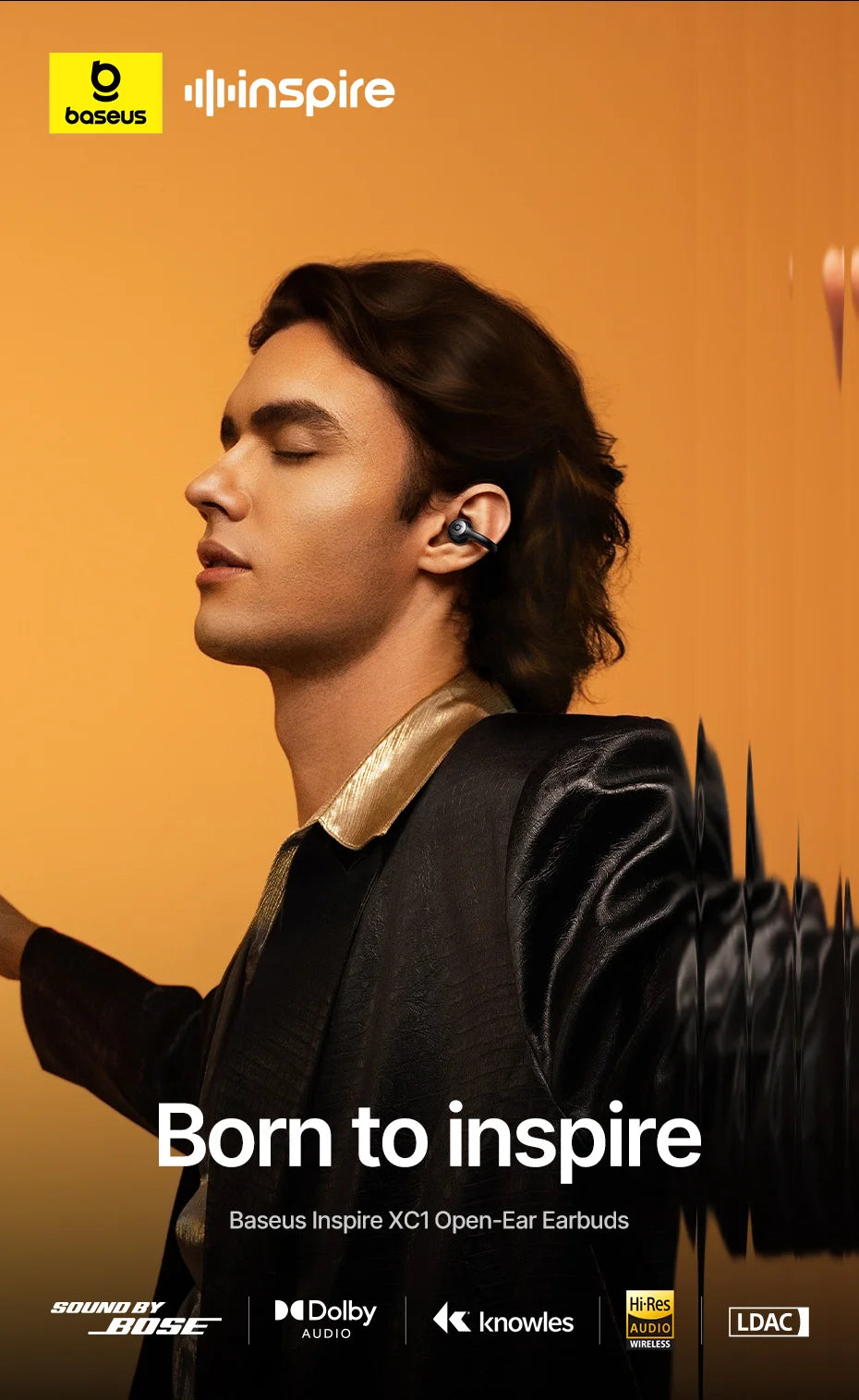 Baseus Inspire XC1 - Ear Clip Wireless Earphones with Bluetooth 6.1