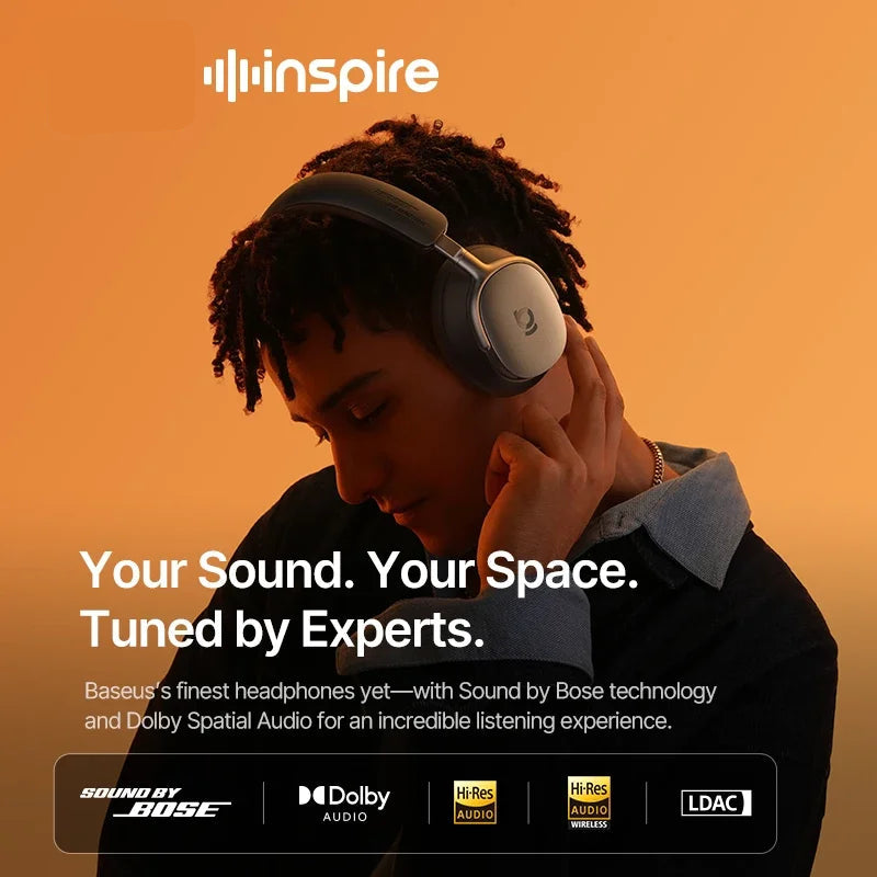Baseus Inspire XH1 Premium Wireless Headphones - 48dB ANC & 100Hr Battery