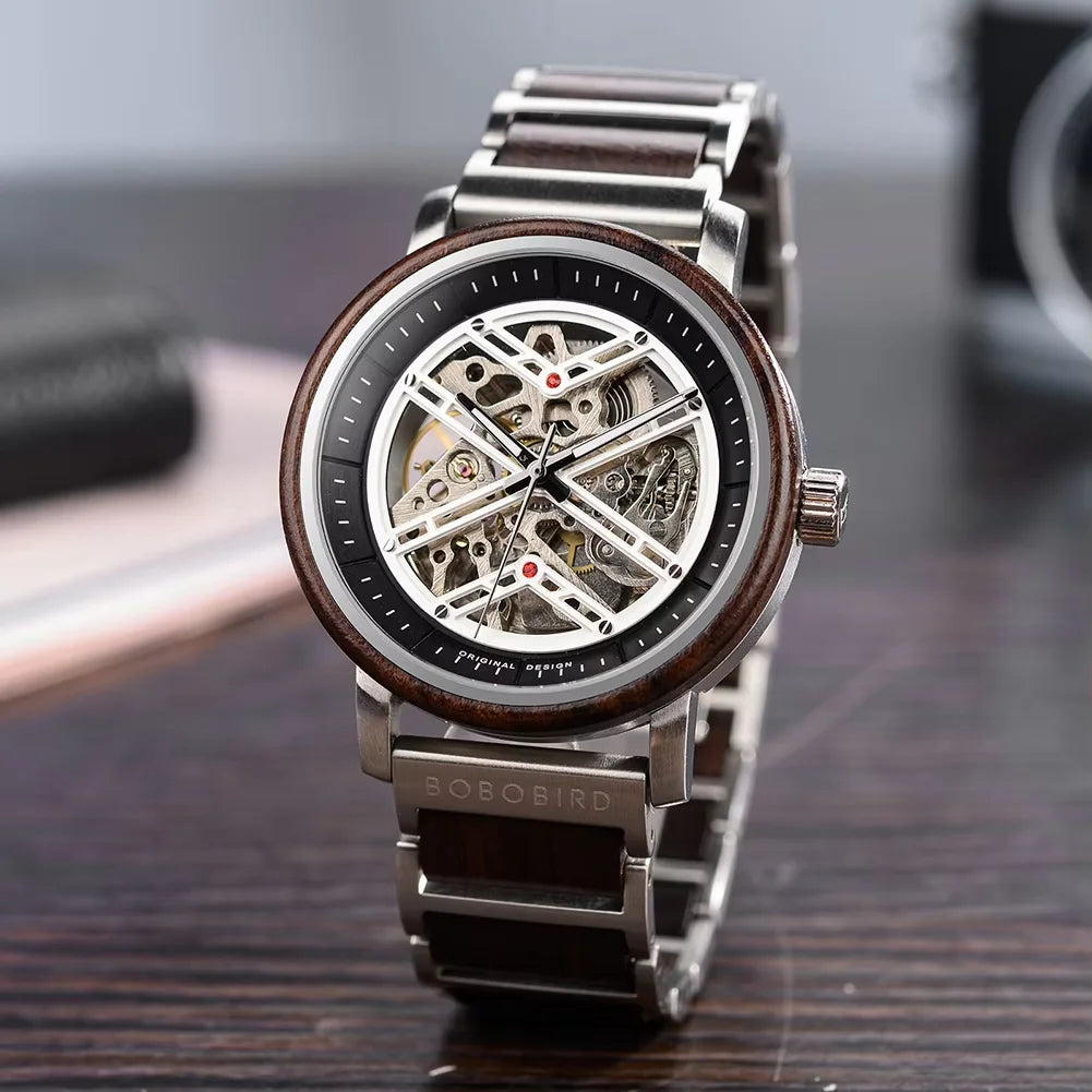 BOBO BIRD GT119 Men’s Wooden Mechanical Watch – Personalized