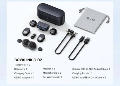 BOYA BOYALINK 3 Professional Wireless Lavalier Microphone BOYA